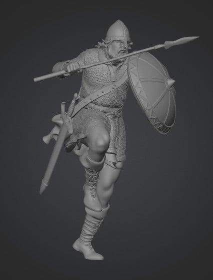 The Anglo-Saxon Warrior 3D model thumbnail
