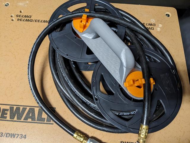 15mm Air Hose Cord Holder for Dual Spool Cord Wrap 3D model thumbnail