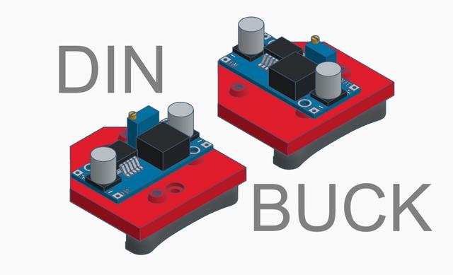 Ender 3 NG v1.2 DCDC Buck DIN Mount 3D model thumbnail