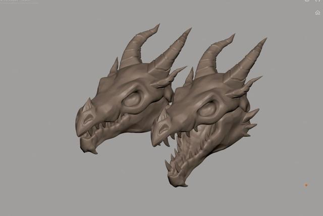 Dragon Skull (Basic) 3D model thumbnail