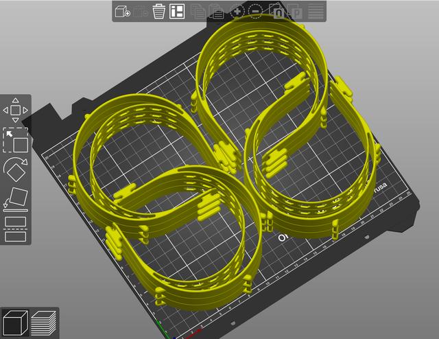 Most efficient layout for Prusa i3 Mk3, prusa face shield 3D model thumbnail