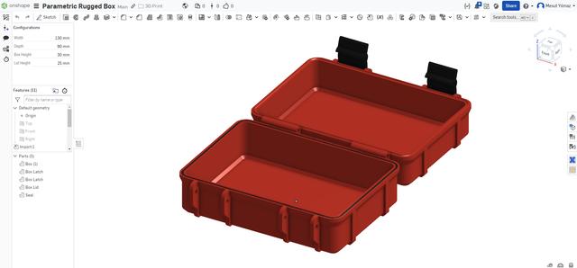 Rugged Box on Onshape 3D model thumbnail
