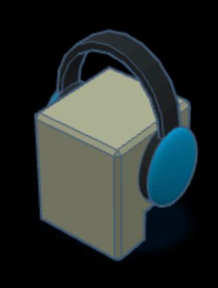 Mini 13 head with headphones 3D model thumbnail