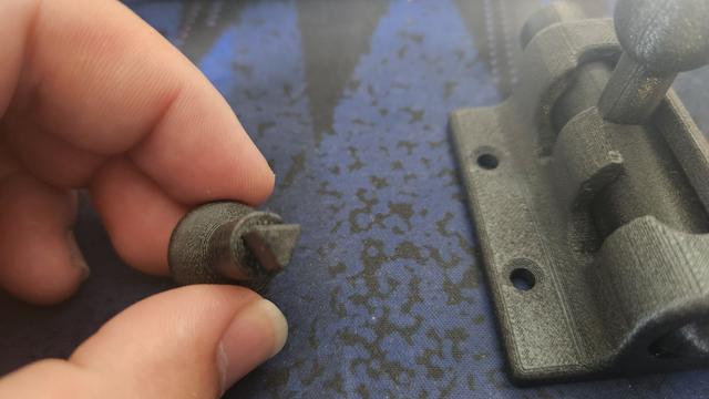 Threadless Barrel Bolt and Handle 3D model thumbnail