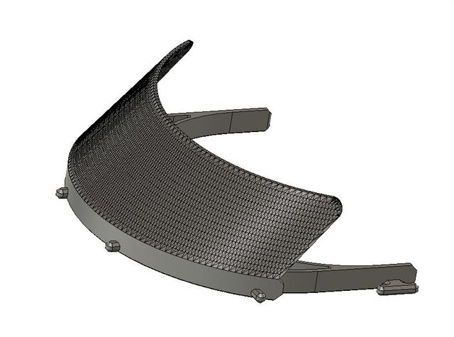 Prusa shield with NIH visor extension 3D model thumbnail