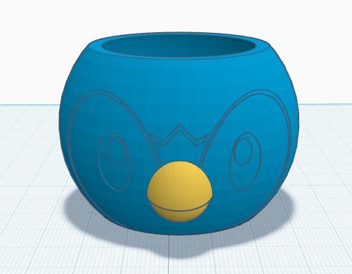 piplup pot 3D model thumbnail