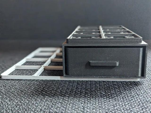 Gridfinity chest with drawers 2x4x1 3D model thumbnail