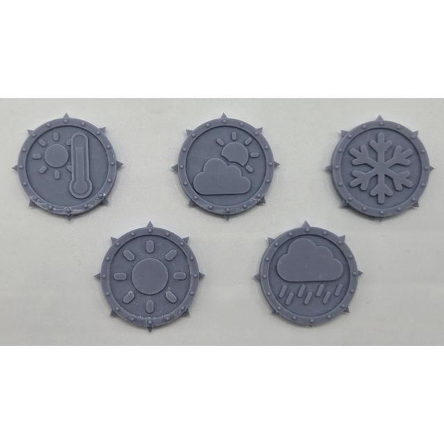 Blood Bowl Weather Tokens 3D model thumbnail