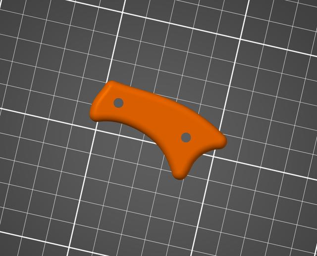 Sharkie II Knife rear handle (for backside) 3D model thumbnail