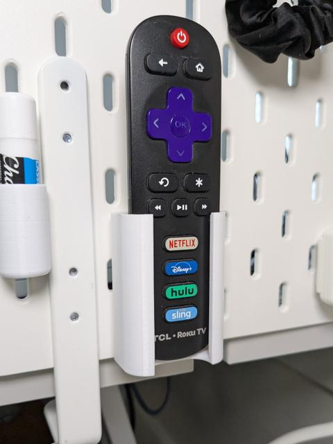 Roku TV Remote SKADIS Mount with T-Nuts 3D model thumbnail