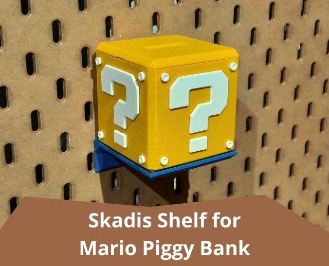 Skadis shelf for Mario Piggy Bank 3D model thumbnail