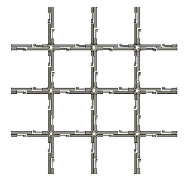 Gridfinity Clickfinity Baseplate w/ Connectors 3D model thumbnail