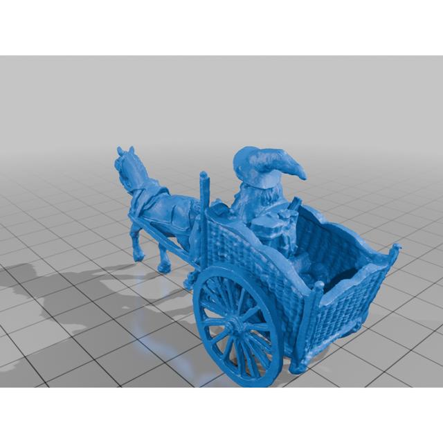 Wizard on Cart 3D model thumbnail