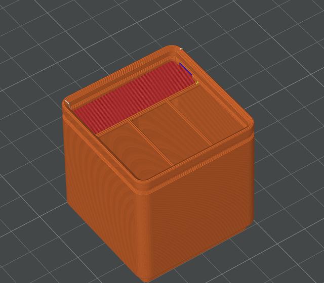 Gridfinity Bin, 1x1 triple divider w/ printable label insert 3D model thumbnail