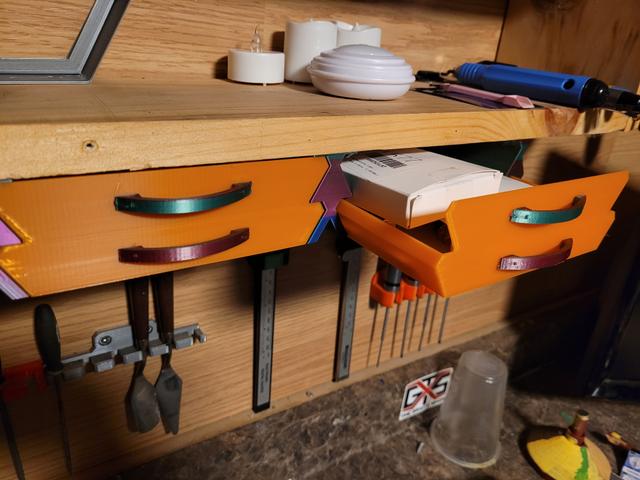 2 drawers tall  remix  for Underdesk Drawer 2.0 Rail Mod 3D model thumbnail