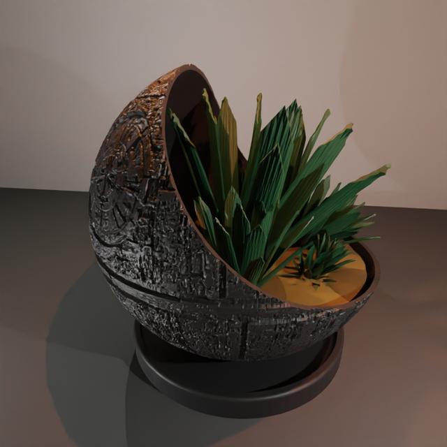 Death Star Planter 3D model thumbnail