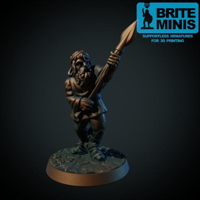 Ancient spearman (supportless, FDM friendly) 3D model thumbnail