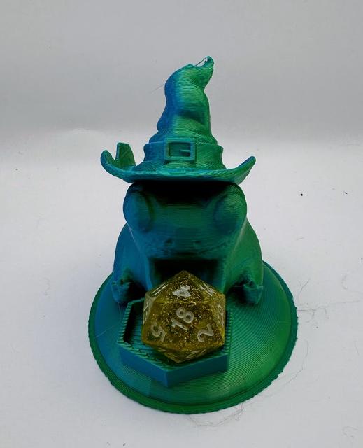 Frog Wizard Dice Guardian Dice Stand 3D model thumbnail