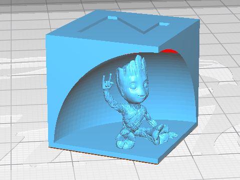 XYZ calibration cube groot 3D model thumbnail