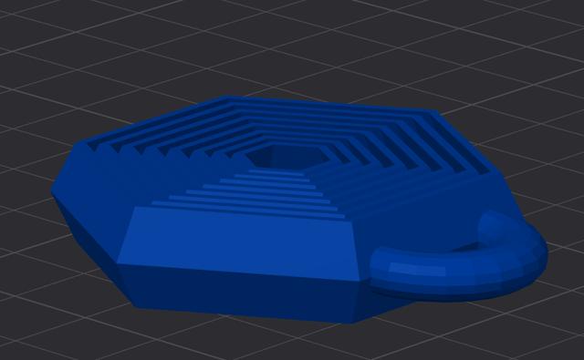 Hexagon Fidget Keychain 3D model thumbnail