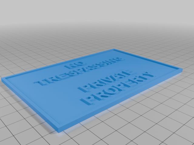 Small No Trespassing Sign 3D model thumbnail