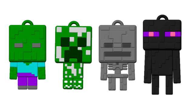 Minecraft Mobs Keychain Set (AMS / Multicolor) 3D model thumbnail
