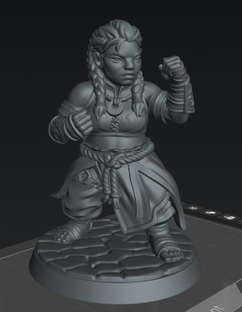 Dwarf Monk Female 2 3D model thumbnail
