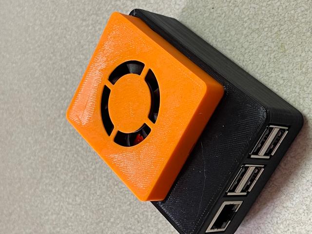 Extended 4010 Fan Module for Sneaks's Raspberry Pi Case 3D model thumbnail