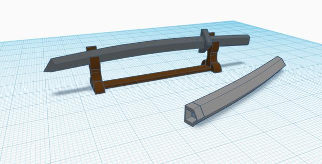 dummy 13 katana set 3D model thumbnail
