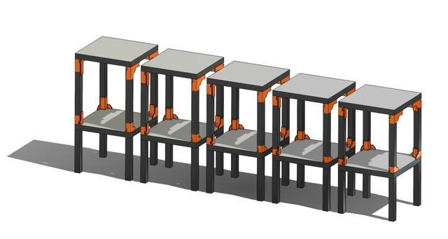 Ikea Lack V2 - +10mm-100mm Height Variants 3D model thumbnail