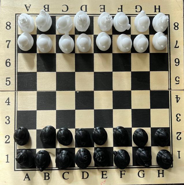Duck Chess set 3D model thumbnail