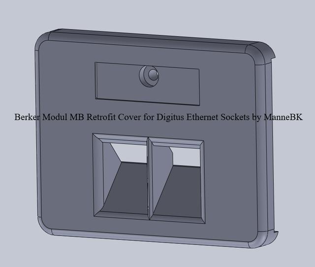 Berker Modul MB Retrofit Cover for Digitus Ethernet Sockets 3D model thumbnail