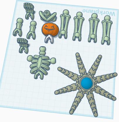 Pumpkin secaton with tentacle attachment 3D model thumbnail