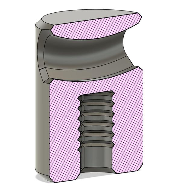 Cap for carbon peg 4 mm (easy to print, fusion source file) 3D model thumbnail
