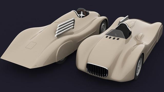 Moskvich G2- 407 (sport car) 1956. 3D model thumbnail
