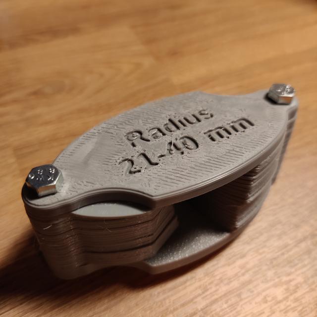 Radius Gauge 21 - 40 - Non-countersunk version 3D model thumbnail