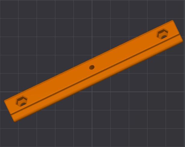 USH Rail with M3 T-Nut Through Hole and Bowden Hole 3D model thumbnail