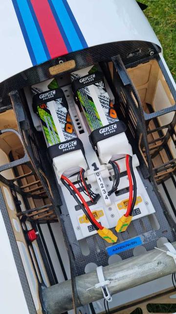 Battery tray system for Pilot RC Laser 103 plane (and others) 3D model thumbnail