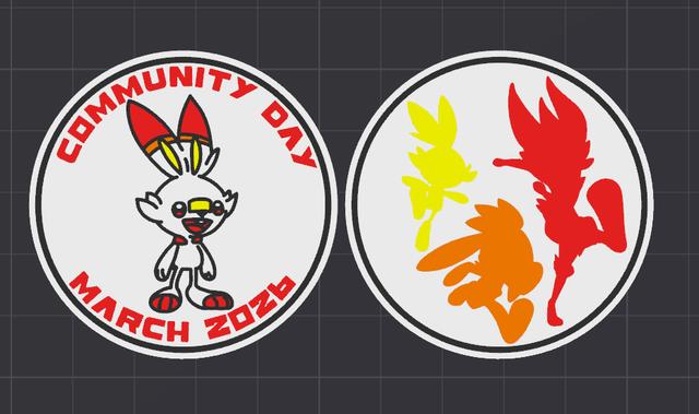 Pokemon Go Community Day #115 coin - Scorbunny 3D model thumbnail