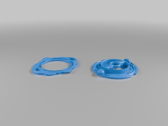 (Beyblade Metal Fury) Custom 4D blade: Chaos 3D model thumbnail
