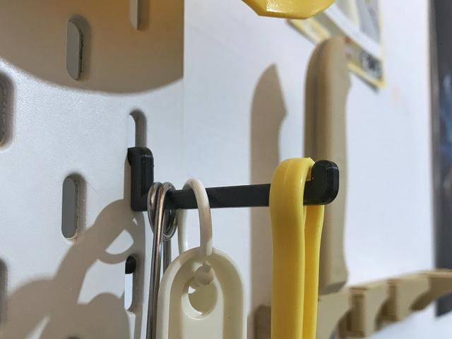 Ikea Skadis hook with better tolerances 3D model thumbnail