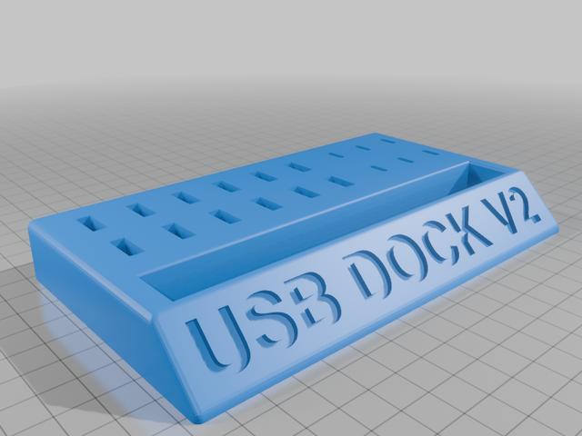 usb desk organizer 3D model thumbnail