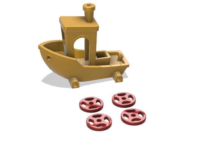 Benchy with wheels 3D model thumbnail