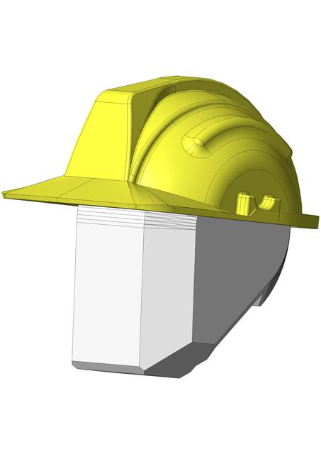 Dummy 13 Bau Helm - WORKER HELMET 100% & 250% 3D model thumbnail