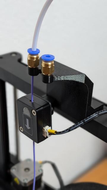 Ender 3 V3 SE/KE double filament guide with M6 connector for PTFE 3D model thumbnail