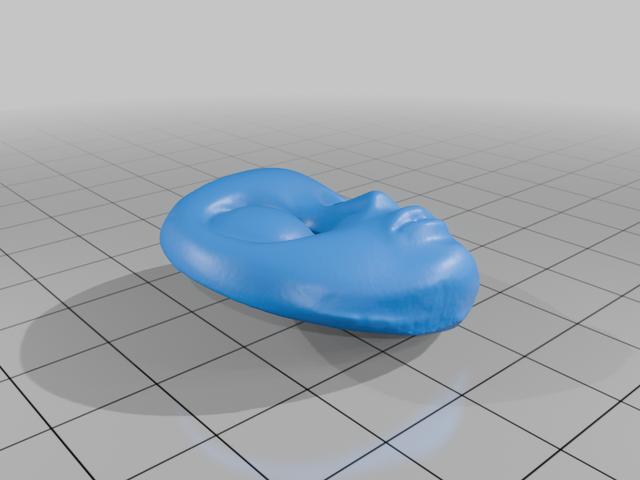 Lady neutral face 3D model thumbnail