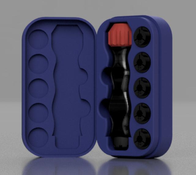 ergonomic screw driver box 3D model thumbnail
