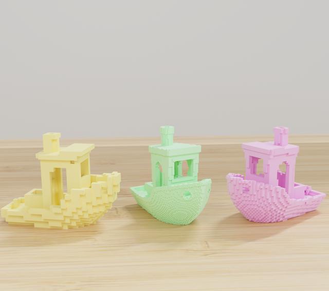 Benchy Remix - Pixel art 3D model thumbnail