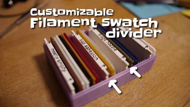 Customizable filament swatch dividers 3D model thumbnail