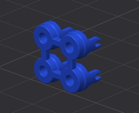 P2K Universal Drive Chain Yoke - HO scale 3D model thumbnail
